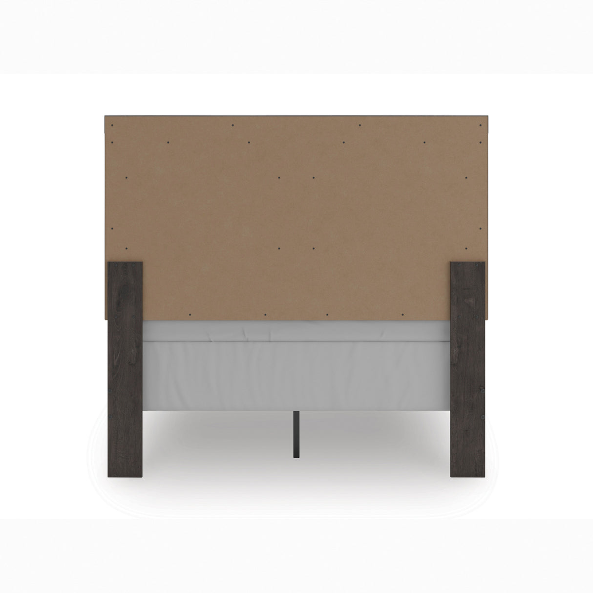 Back view of Prendonea Charcoal Full Panel Bed