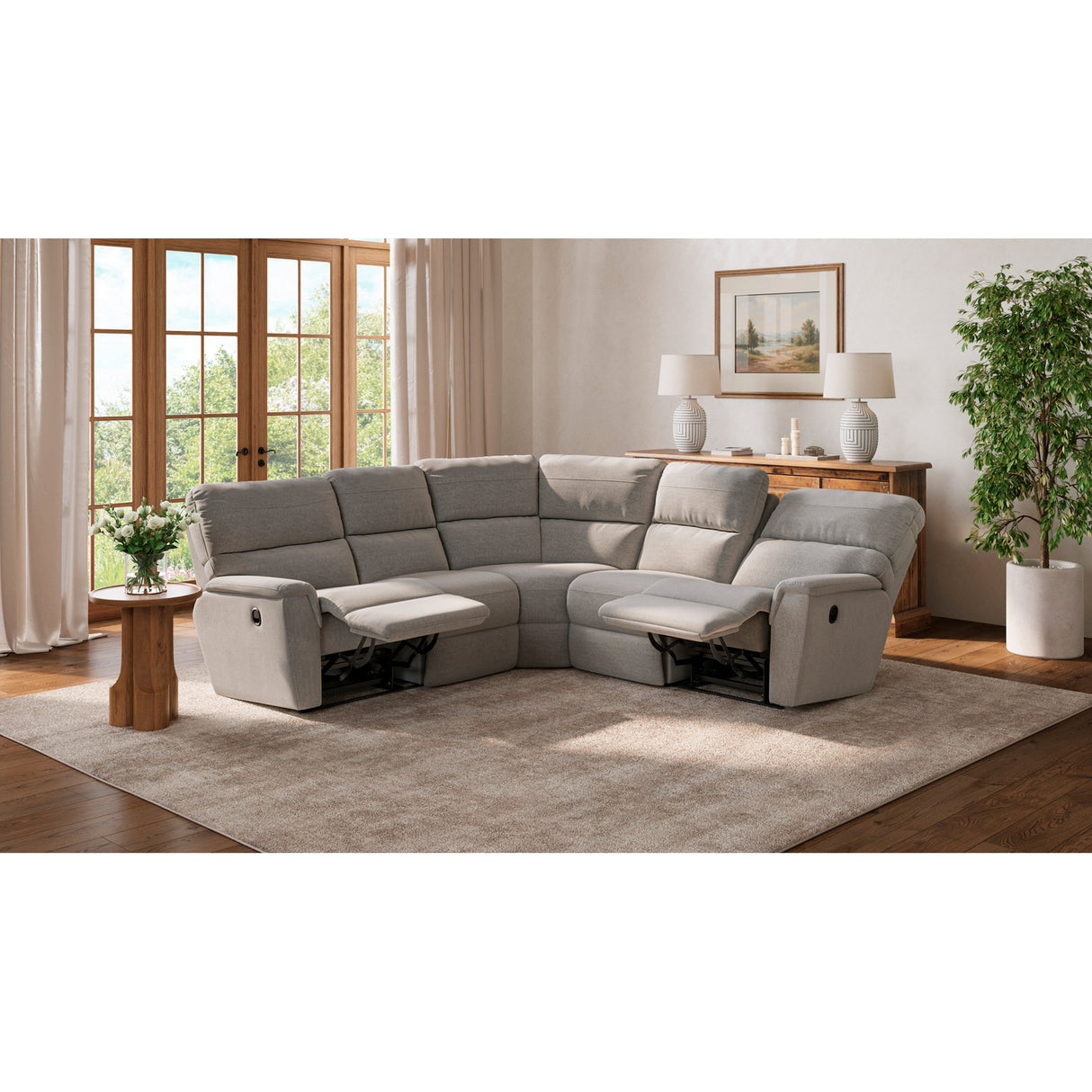 Room setting 2 featuring Ava Oyster 3 Piece Sectional