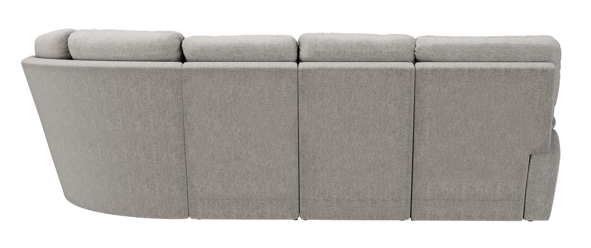 Back view of Ava Oyster 5 Piece Sectional with 2 Tri-Power Ends and 1 Tri-Power Armless