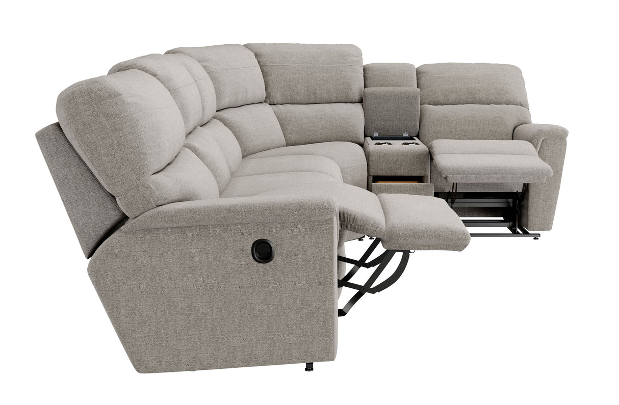 Ava Oyster 5 Piece Sectional with 2 Tri-Power Ends and 1 Tri-Power Armless