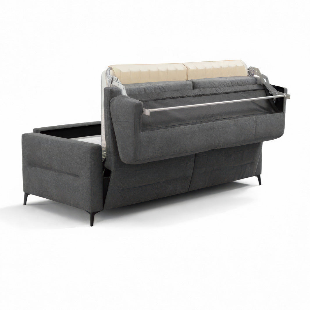 Front right view of Kathleen Dark Gray Queen Sleeper Sofa