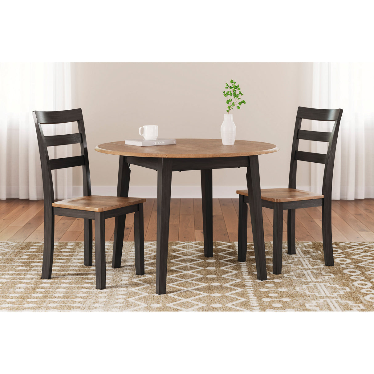 Gesthaven 3 Piece Round Drop Leaf Dining Set