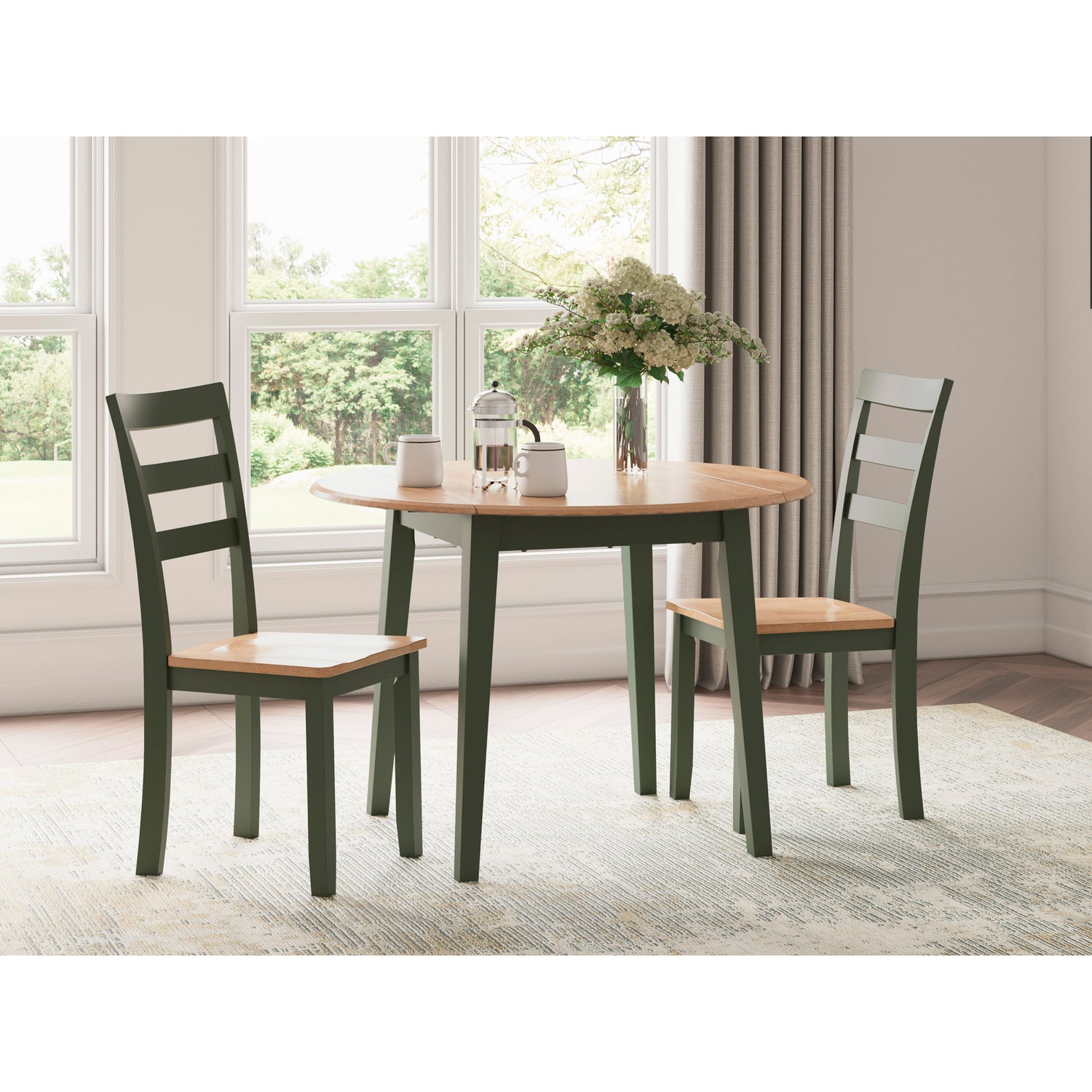 Gesthaven 3 Piece Round Drop Leaf Dining Set
