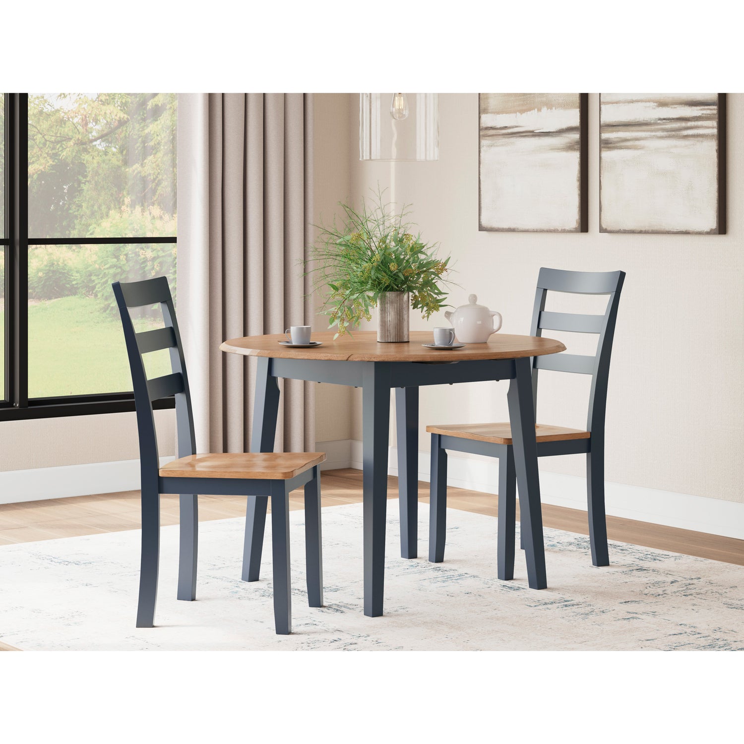 Gesthaven 3 Piece Round Drop Leaf Dining Set
