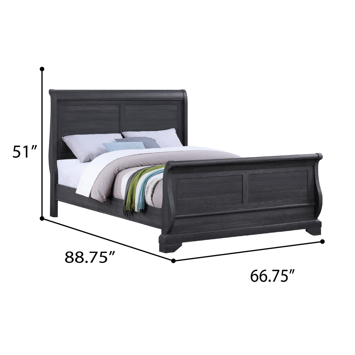 Faye Charcoal 4 Piece Queen Sleigh Bedroom QK1099721
