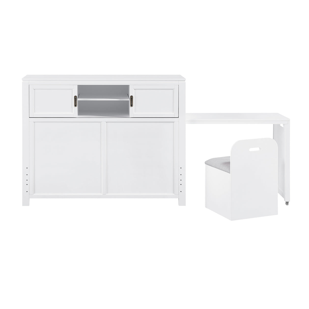 Sloane White Full Headboard with Desk and Stool QK1100559