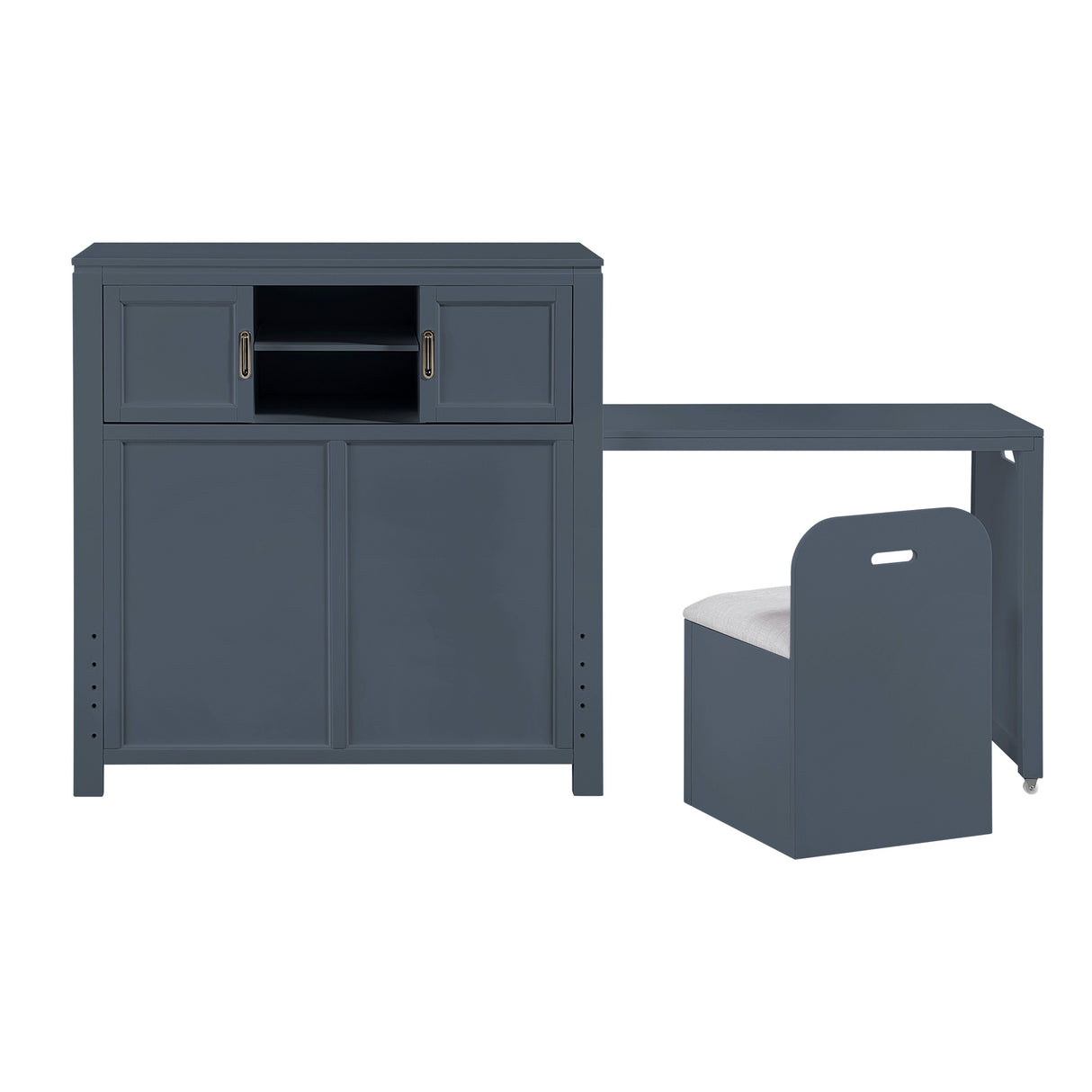 Sloane Navy Twin Headboard with Desk and Stool QK1100575