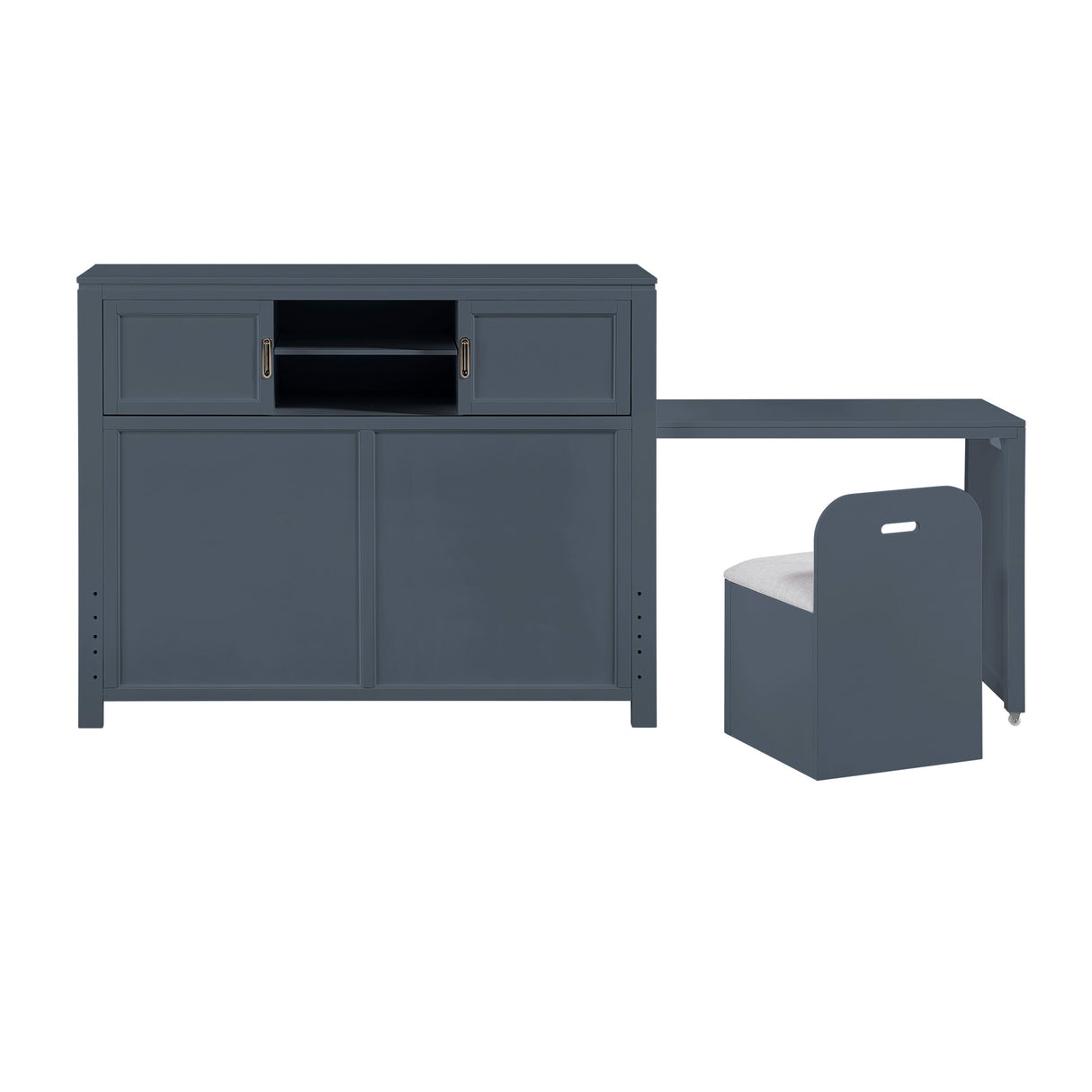 Sloane Navy Full Headboard with Desk and Stool QK1100578