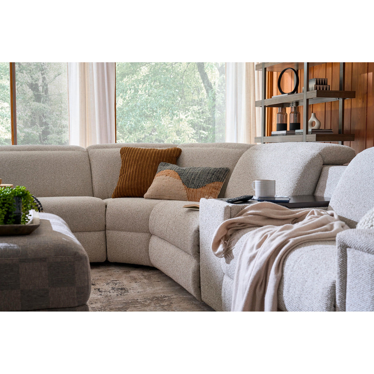 Room setting 2 featuring Armitage Marble 6 Piece Dual Power Reclining Sectional