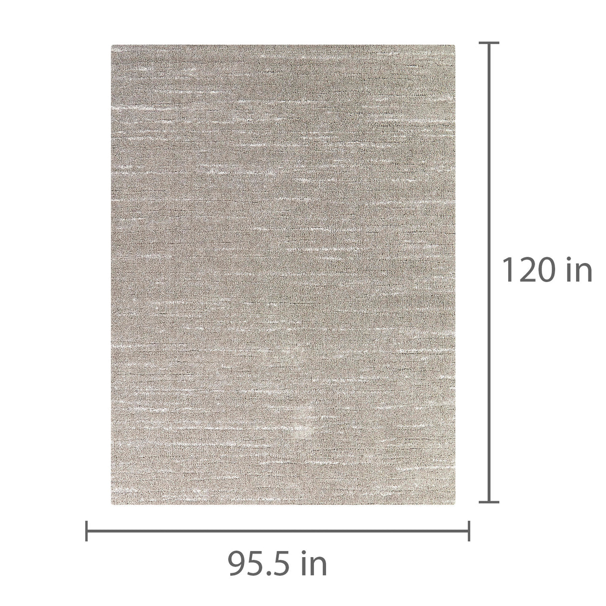 Detail image of Glynn Gray 8x10 Abstract Area Rug with overlay of product dimensions