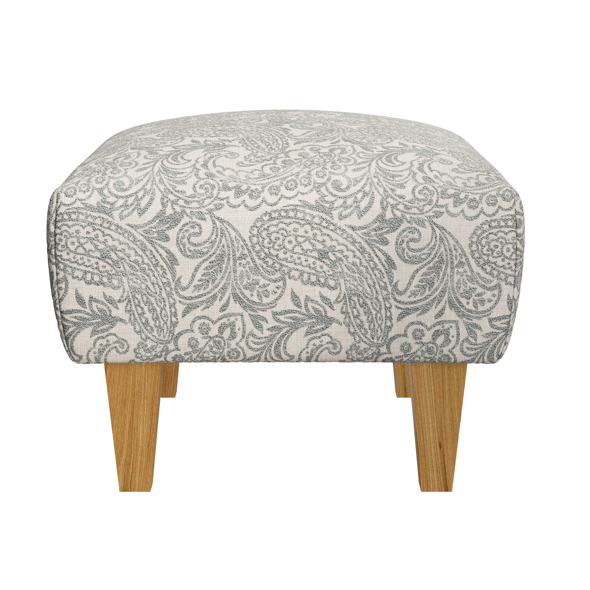 Side view of Riley Cream Ottoman