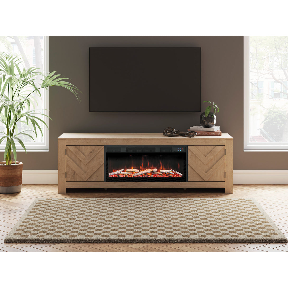 Cayboni 71 Inch Fireplace Console