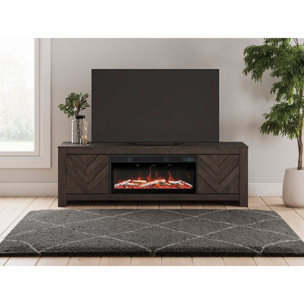 Cayboni 71 Inch Fireplace Console