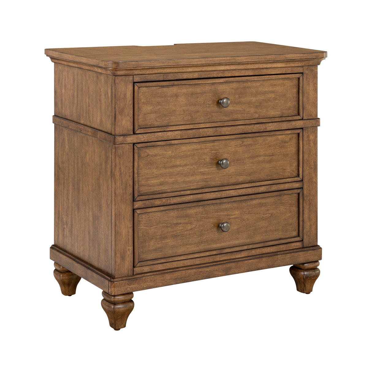 Front left view of Paola Chestnut Nightstand