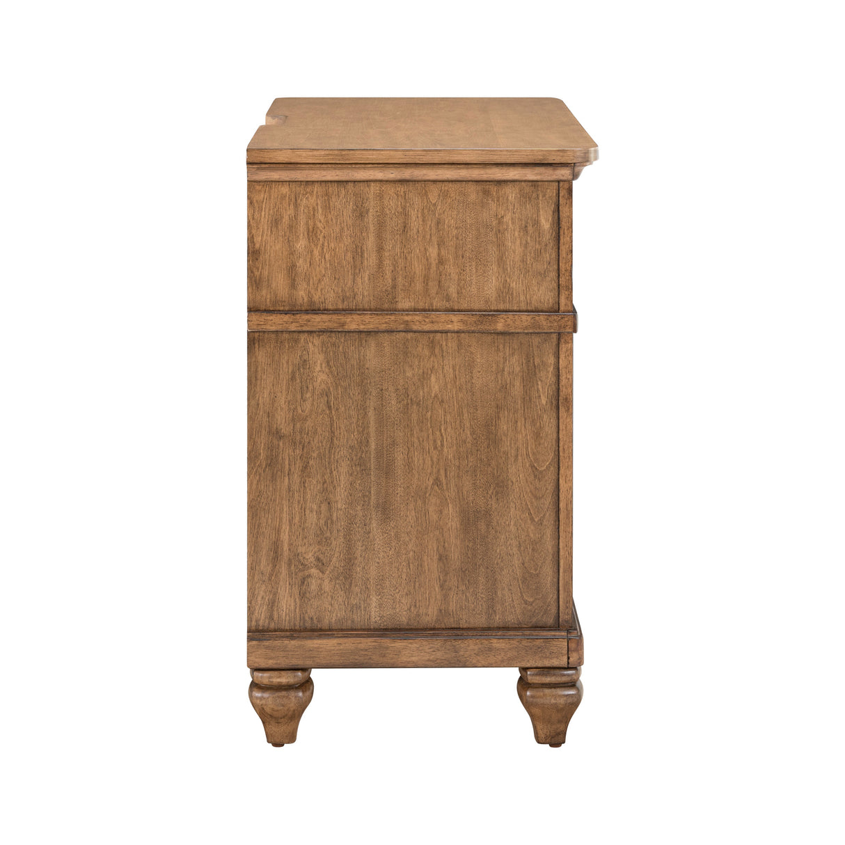 Side view of Paola Chestnut Nightstand