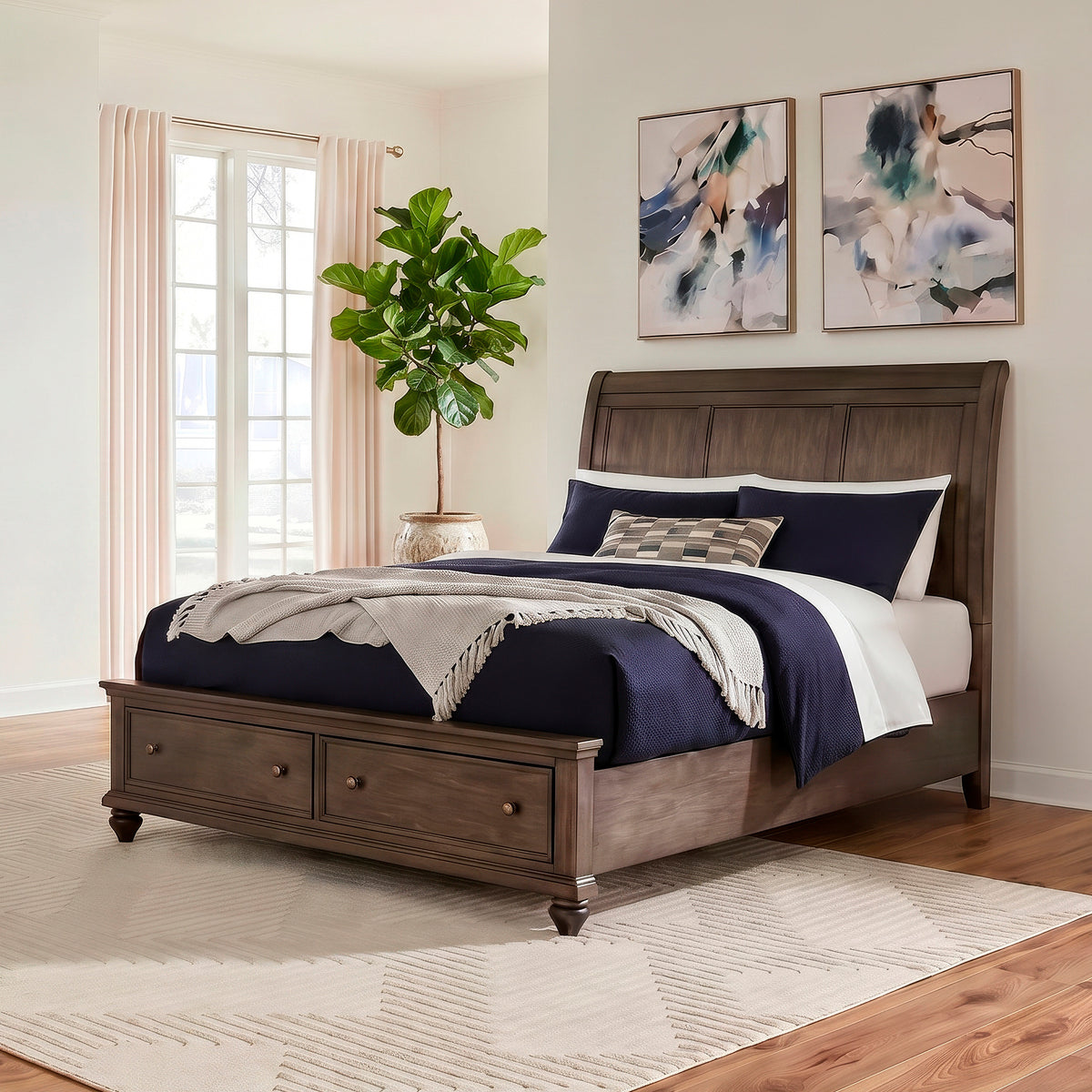 Paola Gray Queen Storage Bed QK1100907