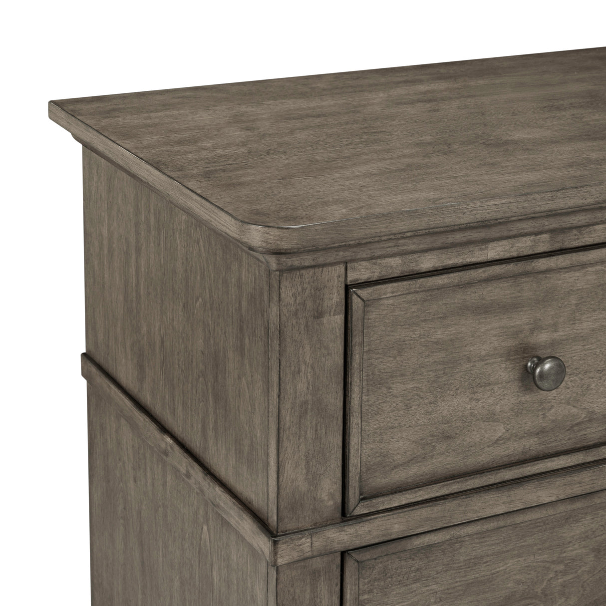 Detail view of Paola Gray 6 Drawer Dresser