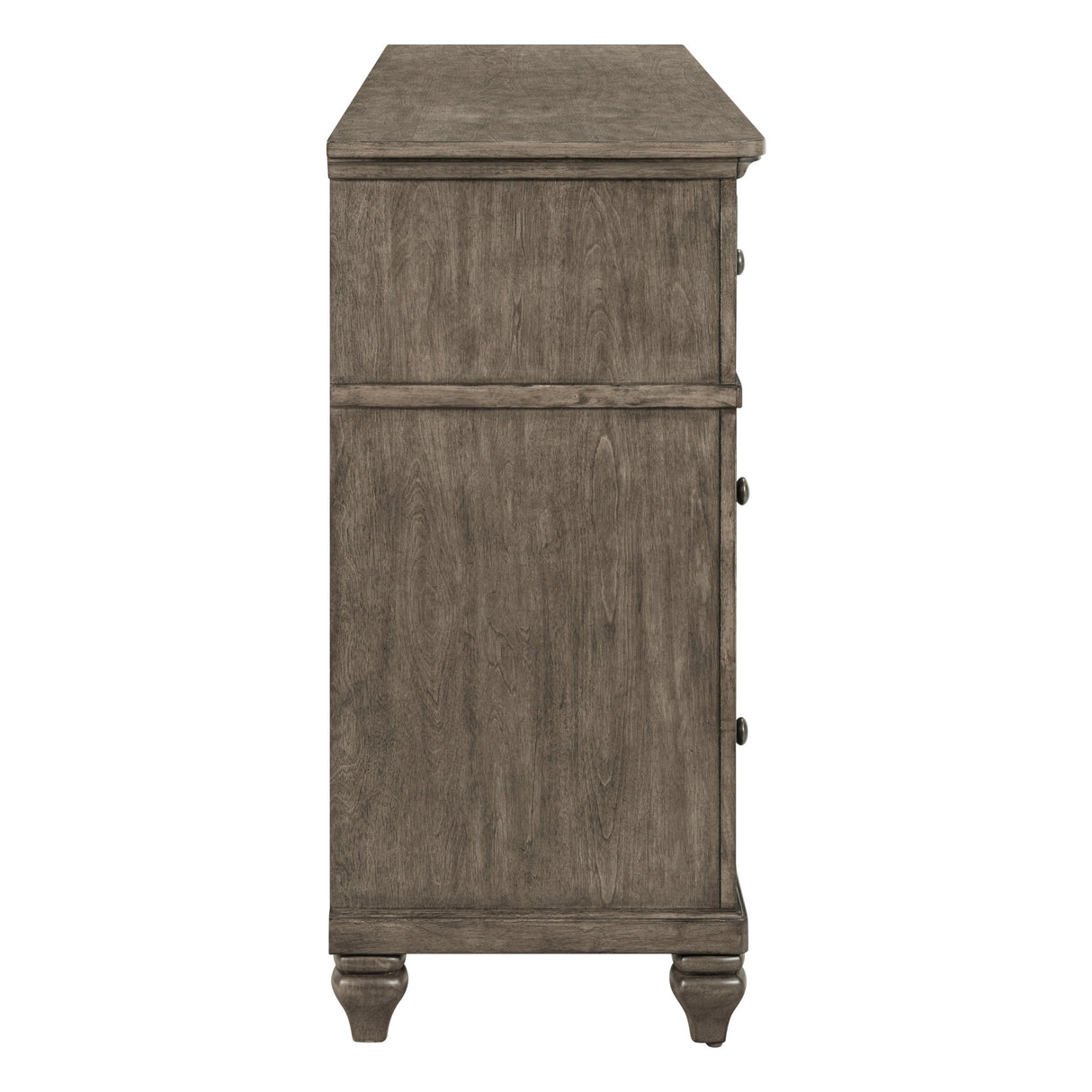 Side view of Paola Gray 6 Drawer Dresser