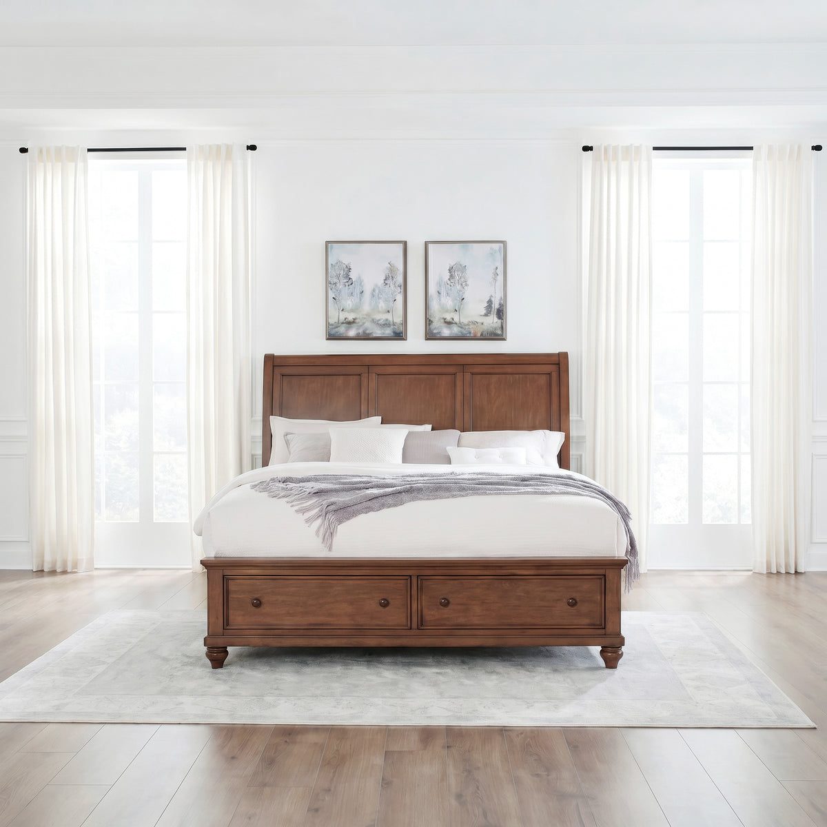 Paola Chestnut Queen Storage Bed QK1100920