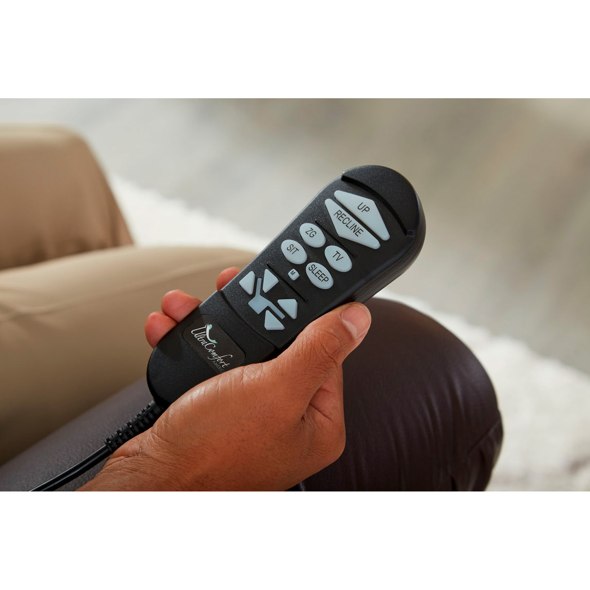 Detail view of Polaris Maize Power Lift Chair Recliner