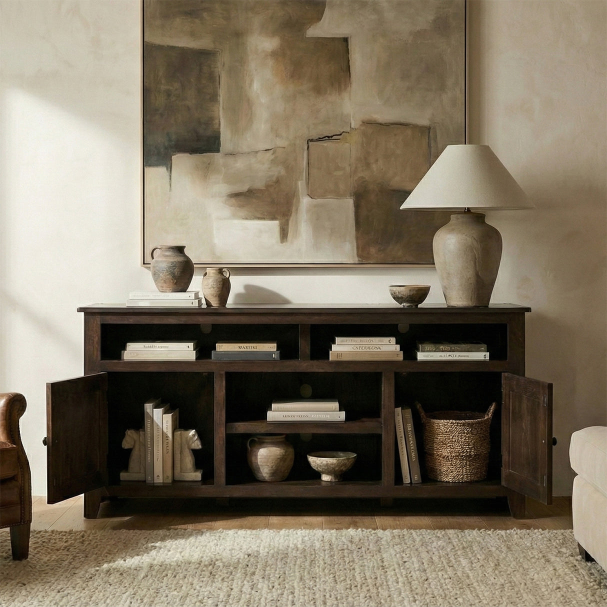 Room setting 2 featuring Tampico Kane Brown 58 Inch Console