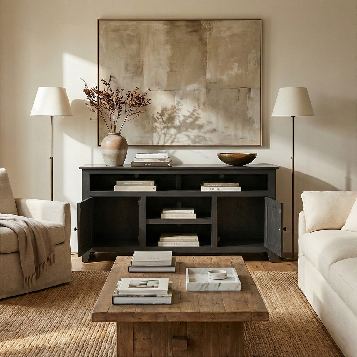 Room setting 3 featuring Tampico American Gray 58 Inch Console