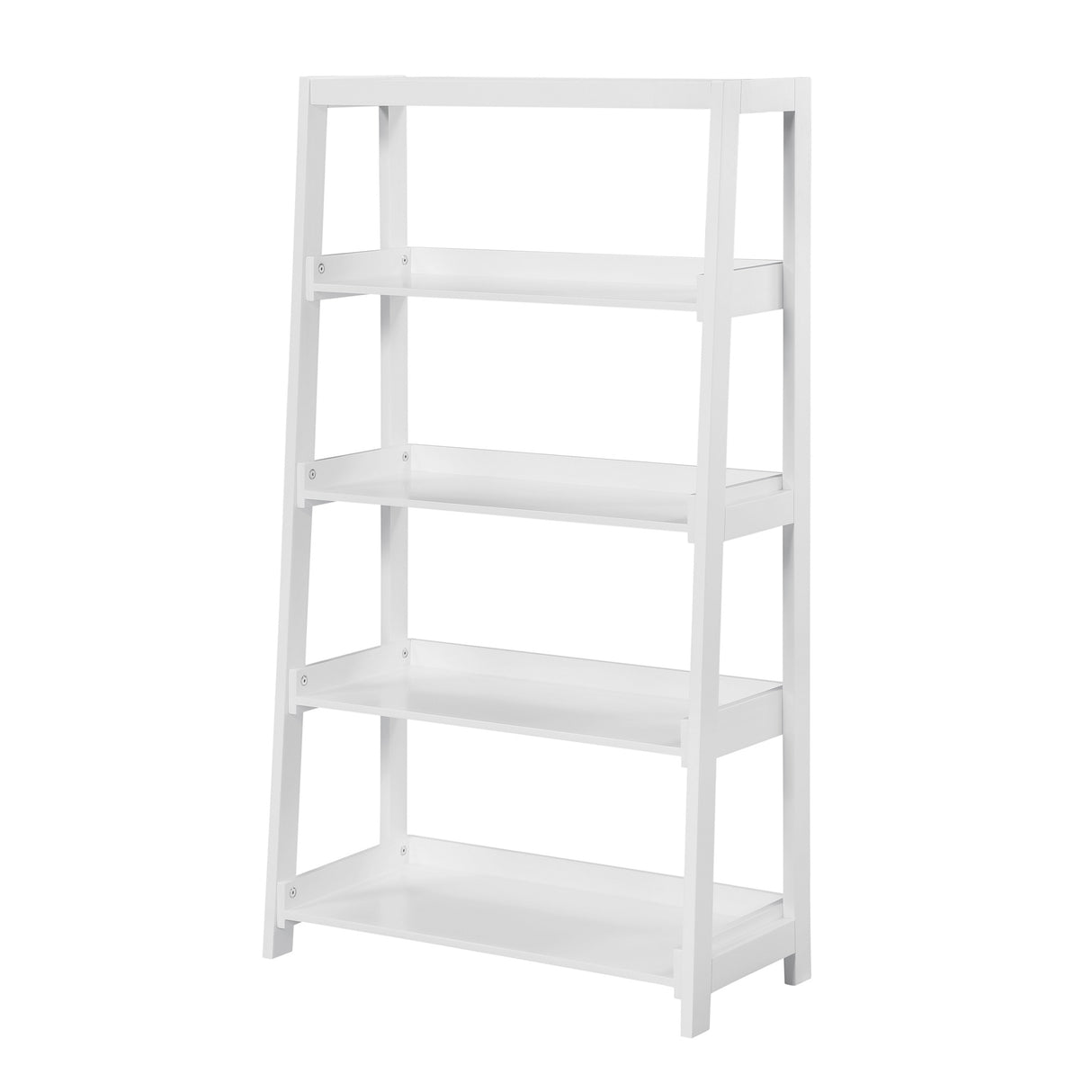 Front left view of Sloane White Bookcase