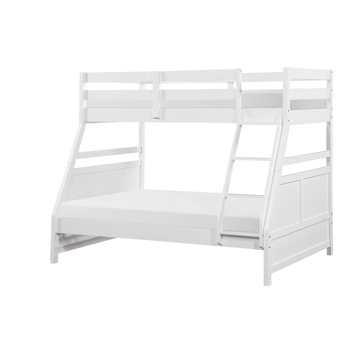 Front left view of Sloane White Twin Over Full Bunk Bed