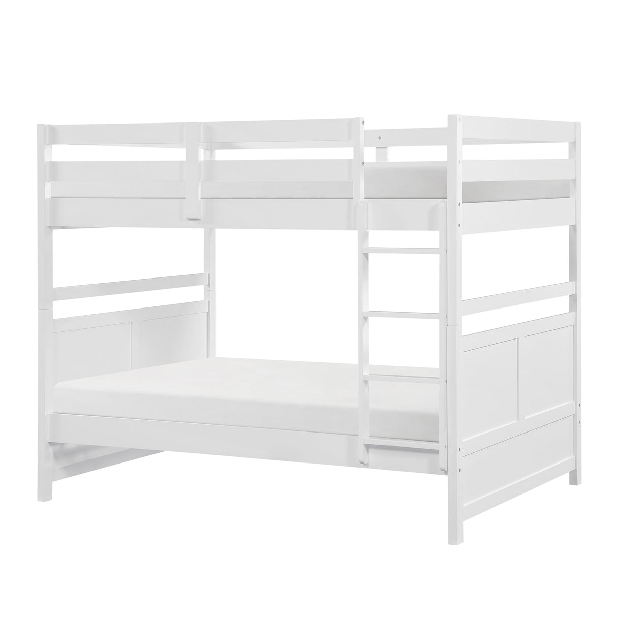 Front left view of Sloane White Full Over Full Bunk Bed