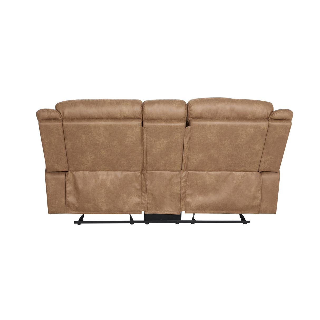 Back view of Remy Brown Glider Reclining Loveseat
