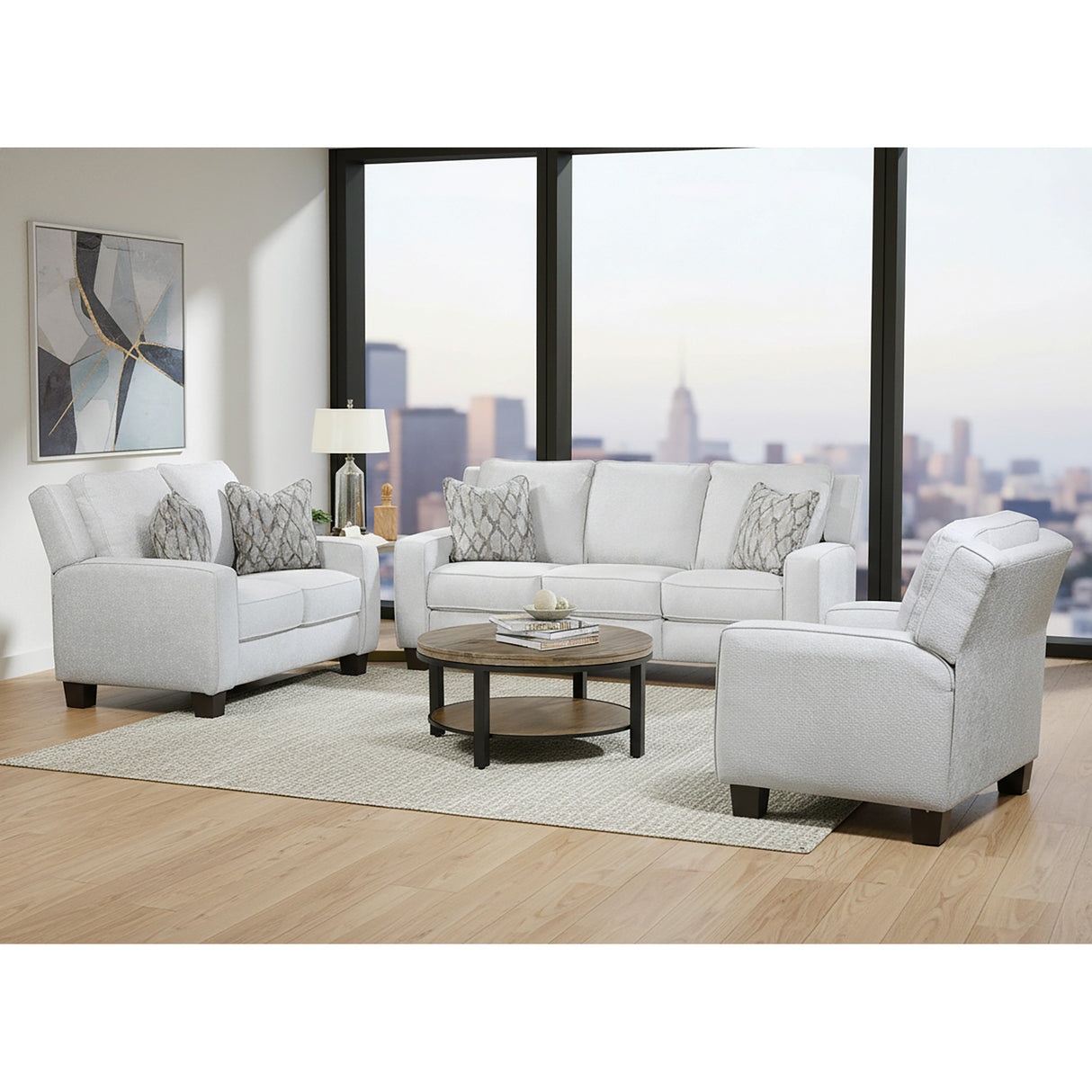 A room setting featuring Primrose Hill Silver Power Reclining Sofa