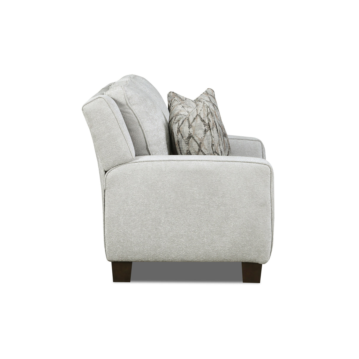 Side view of Primrose Hill Silver Power Reclining Loveseat
