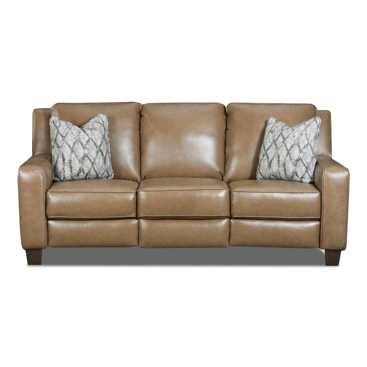 Primrose Hill Toast Leather Power Reclining Sofa QK1103565