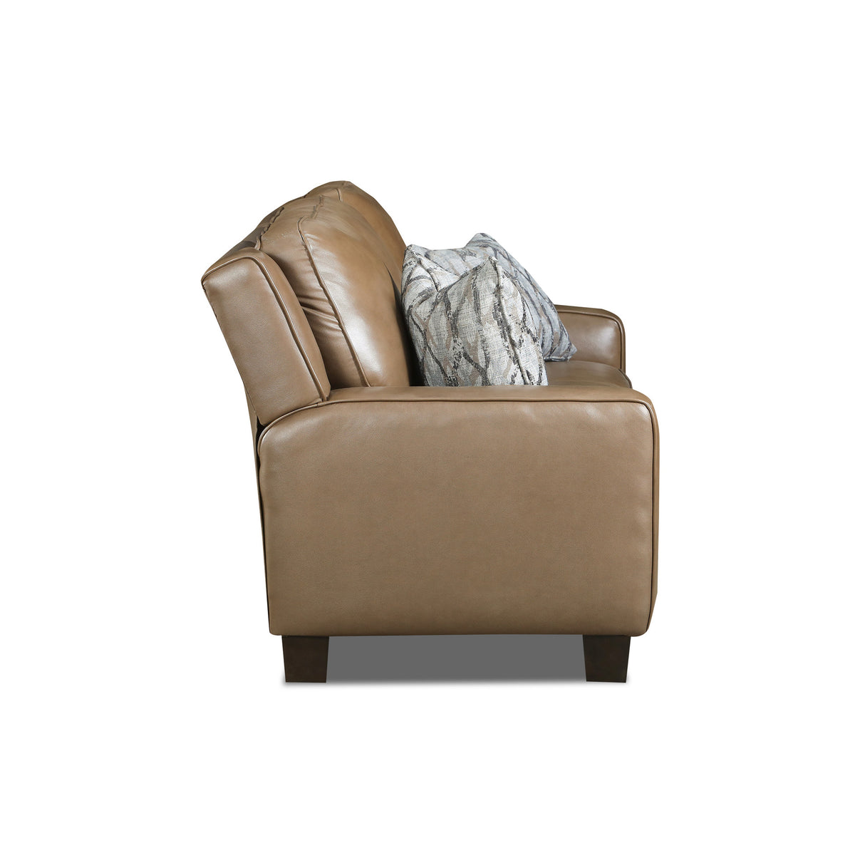 Side view of Primrose Hill Toast Leather Power Reclining Sofa