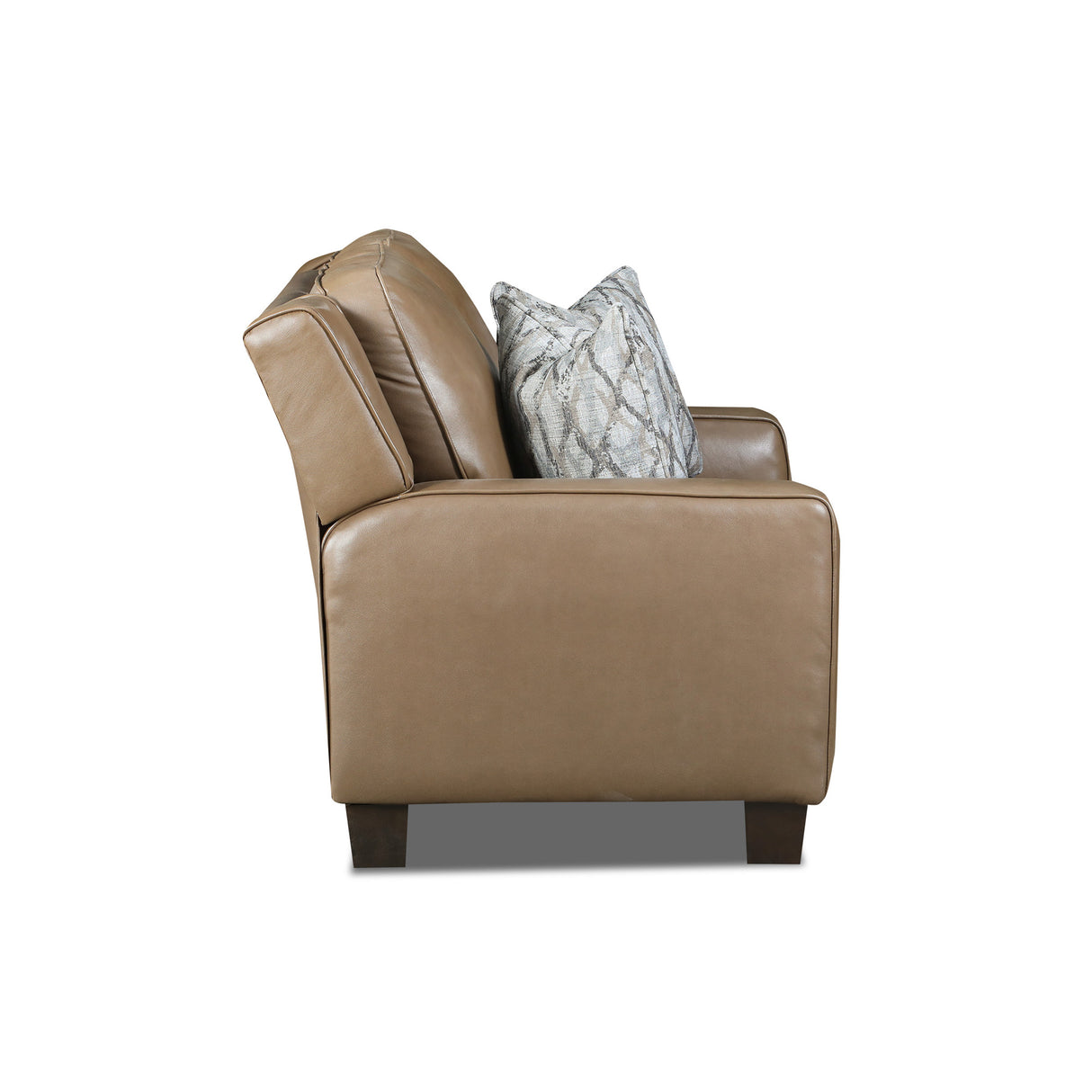 Side view of Primrose Hill Toast Leather Power Reclining Loveseat