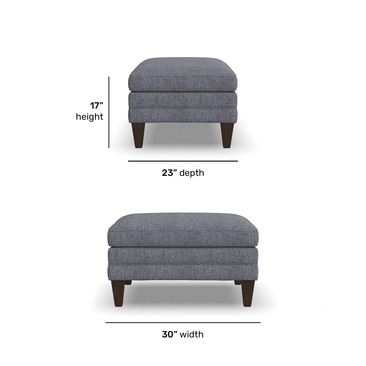 Detail view of Eleanora Blue Ottoman