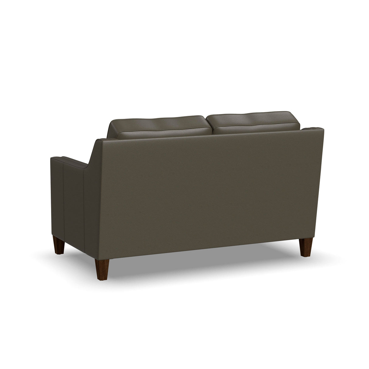 Back view of Finley Dark Brown Leather Loveseat