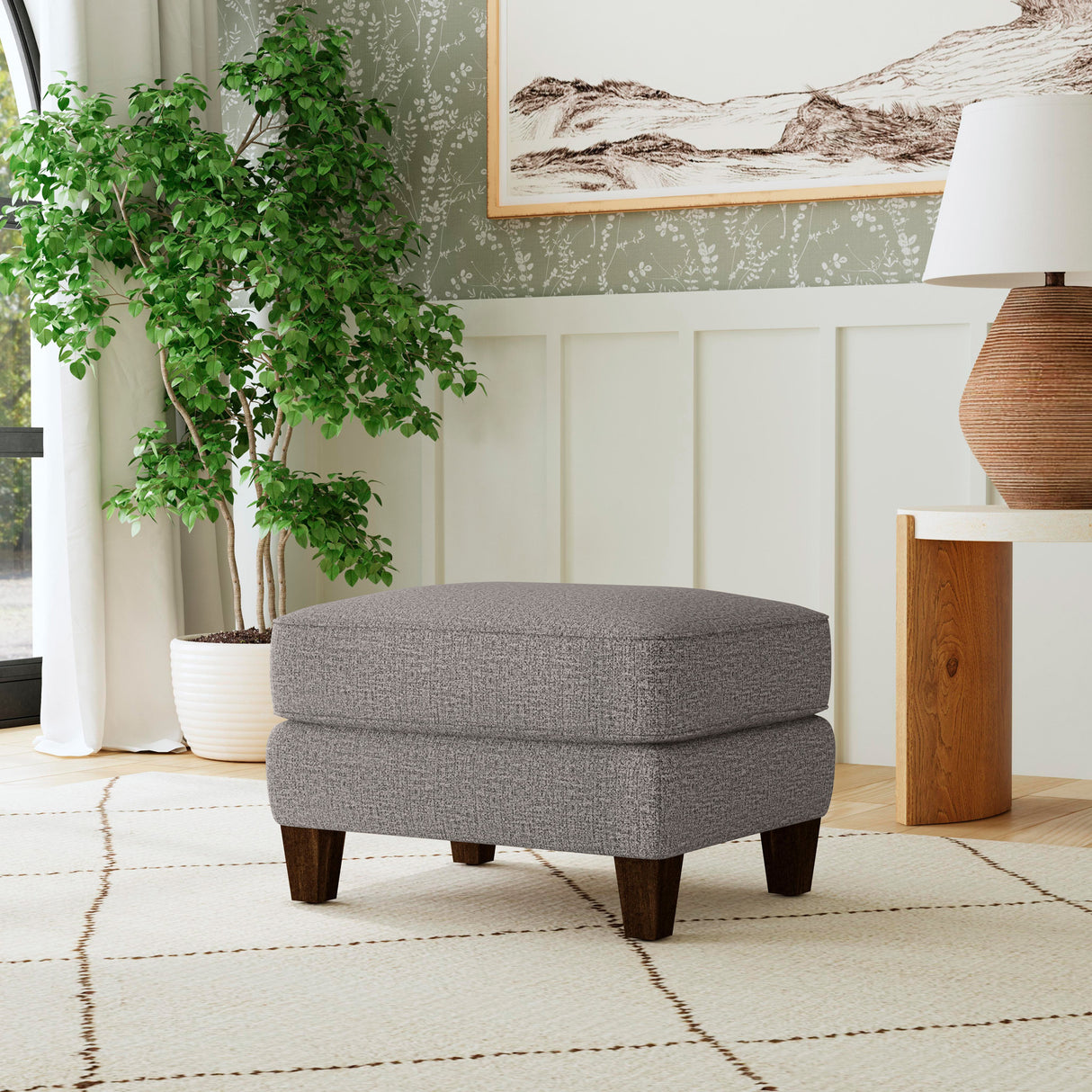 A room setting featuring Finley Timber Ottoman