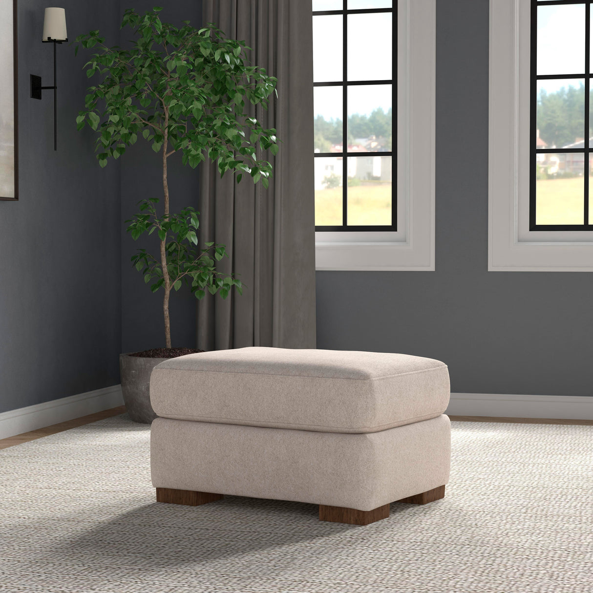 A room setting featuring Bryant Shell Ottoman