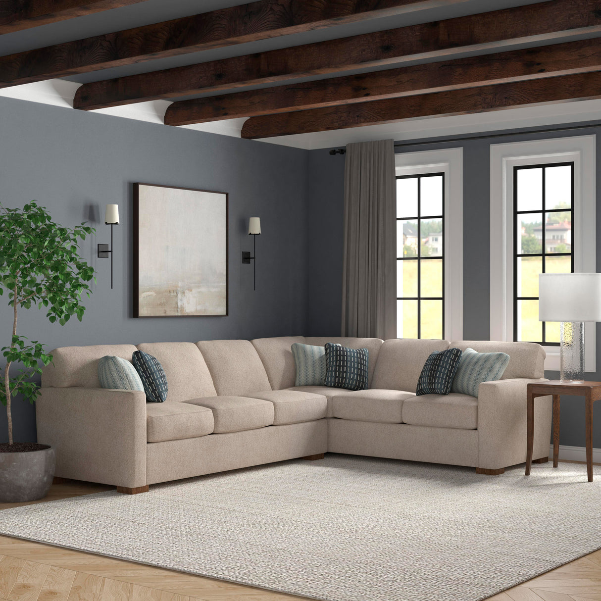 A room setting featuring Bryant Shell 2 Piece Left Sofa Sectional