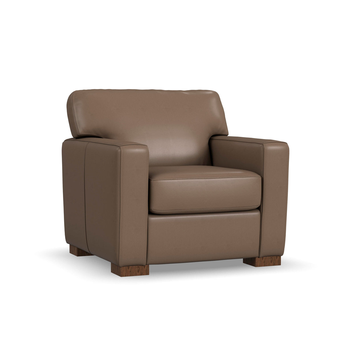 Front right view of Bryant Dark Stone Leather Chair