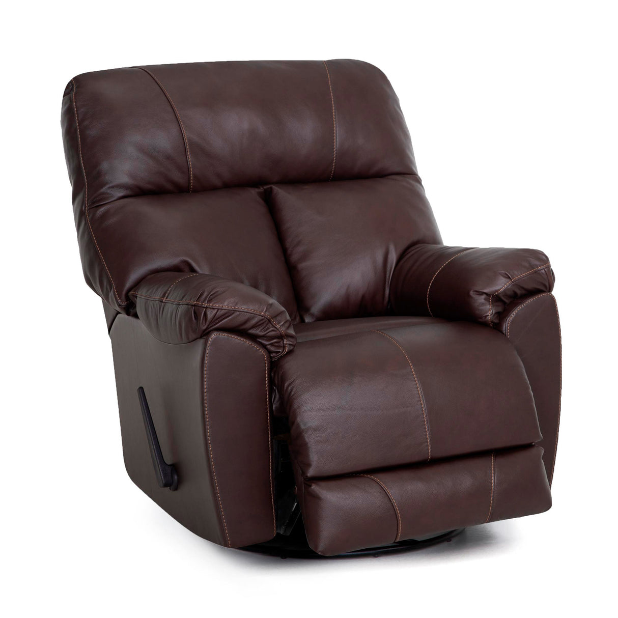 Extended view of Kodiak Coffee Leather Swivel Rock Recliner