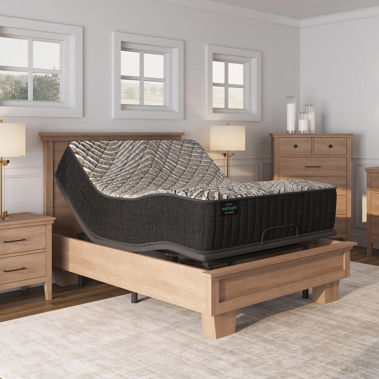 Room setting 2 featuring Slumberland Midnight Select Firm Tight Top SlumberKing Mattress
