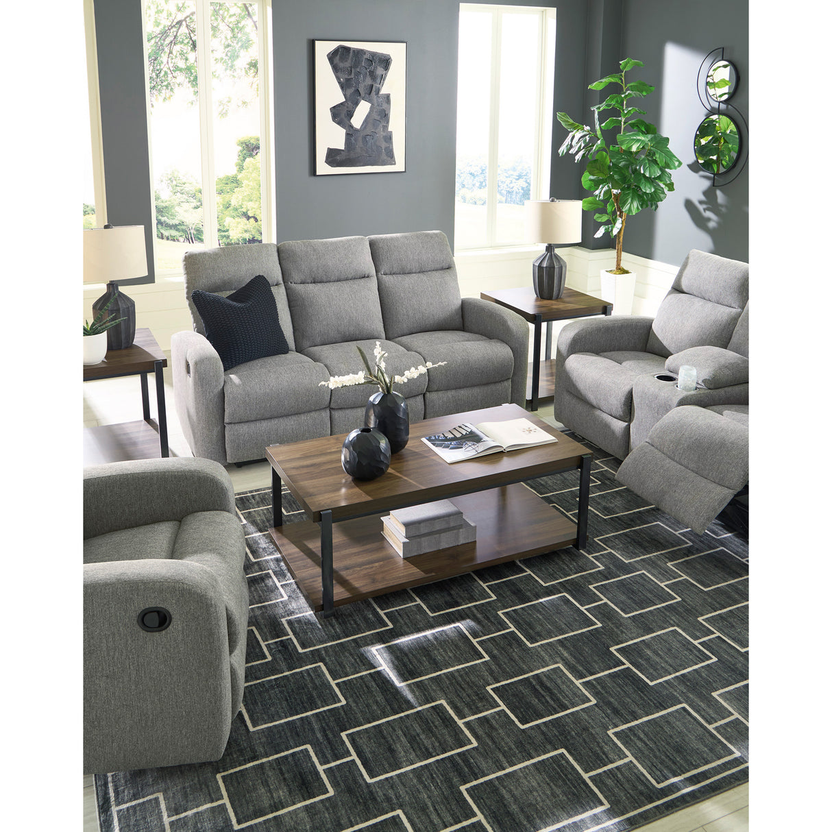 Room setting 6 featuring Gauntlet Sterling Reclining Sofa
