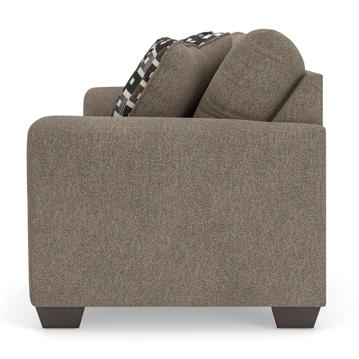Side view of Triston-Peaks Suede Sofa
