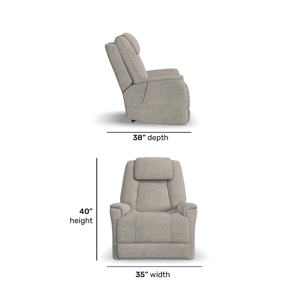 Detail view of Zecliner Ceramic Model 3+ Petite Lift Recliner