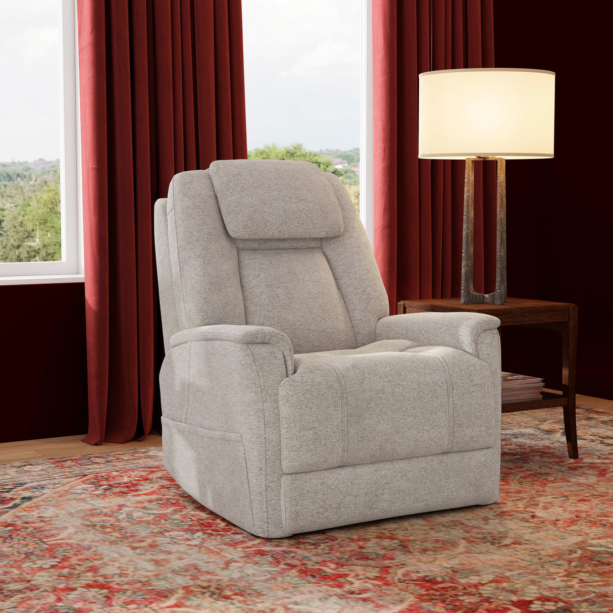 A room setting featuring Zecliner Ceramic Model 3+ Petite Lift Recliner