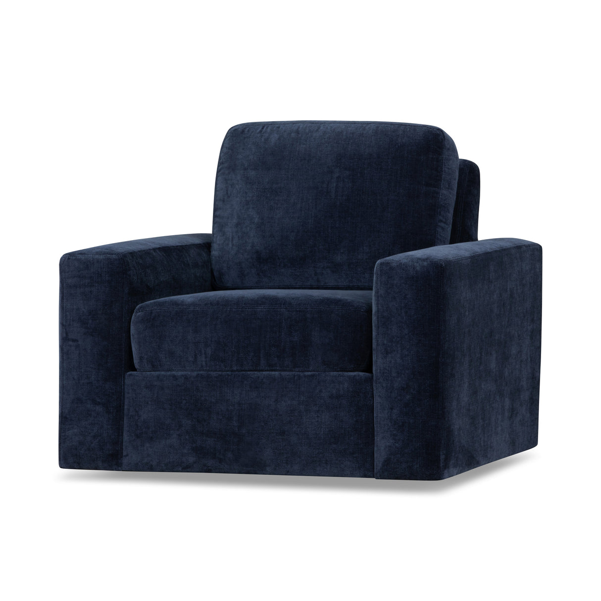 Front right view of Juno Ink Feather Blend Swivel Chair