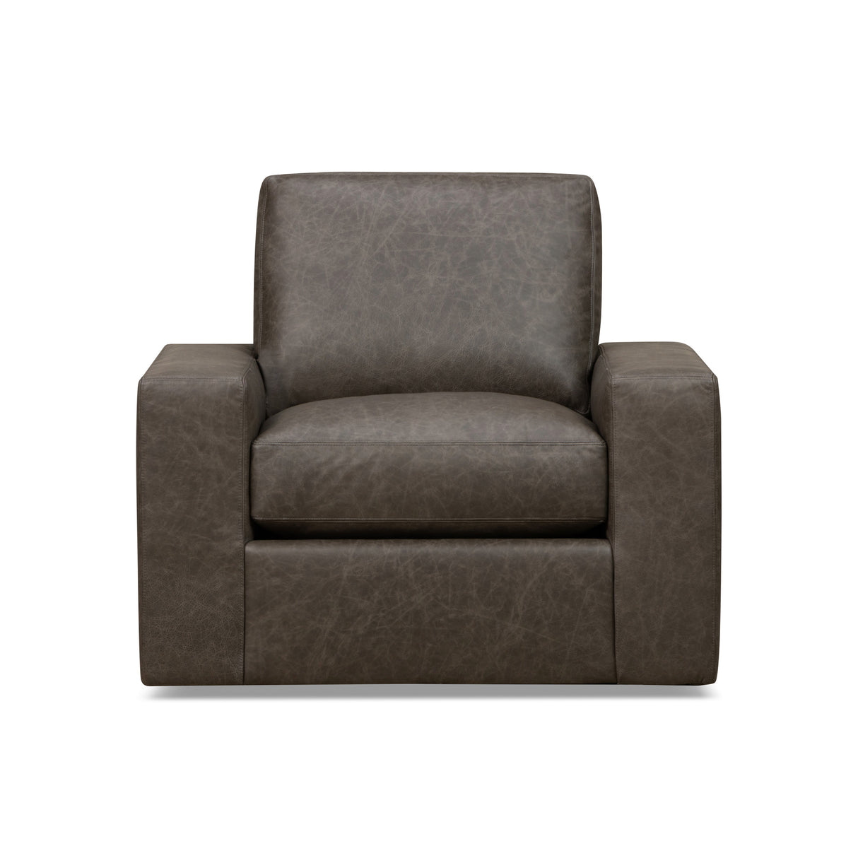 Juno Gray Feather Blend Leather Swivel Chair QK1104280