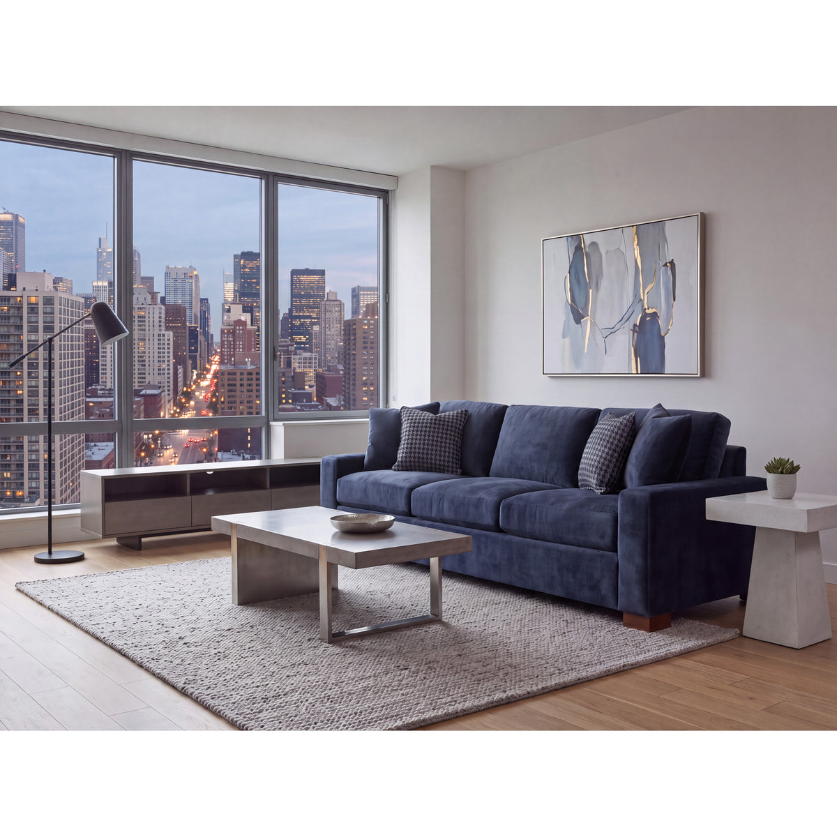 A room setting featuring Juno Ink Oversized Sofa